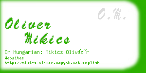 oliver mikics business card